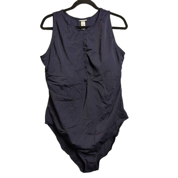 NWT Andie Navy Recycled Stretch Comfortable Malibu One-Piece Swimsuit XXXL - Picture 1 of 8